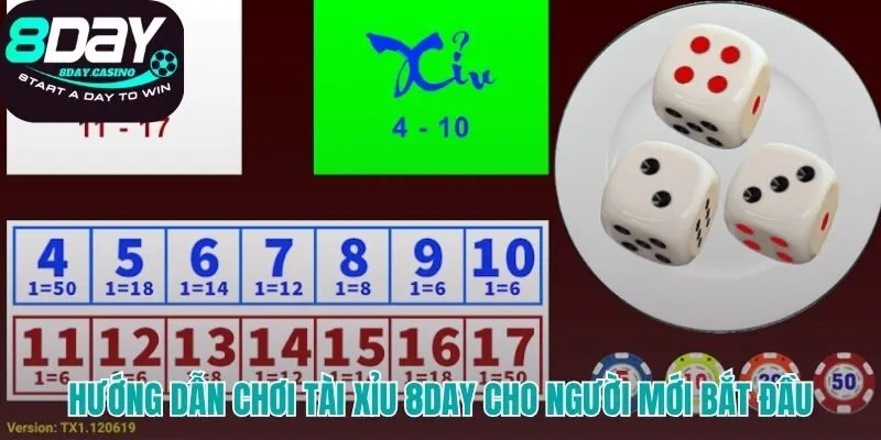 Các bước cơ bản để bắt đầu đặt cược tài xỉu 8DAY