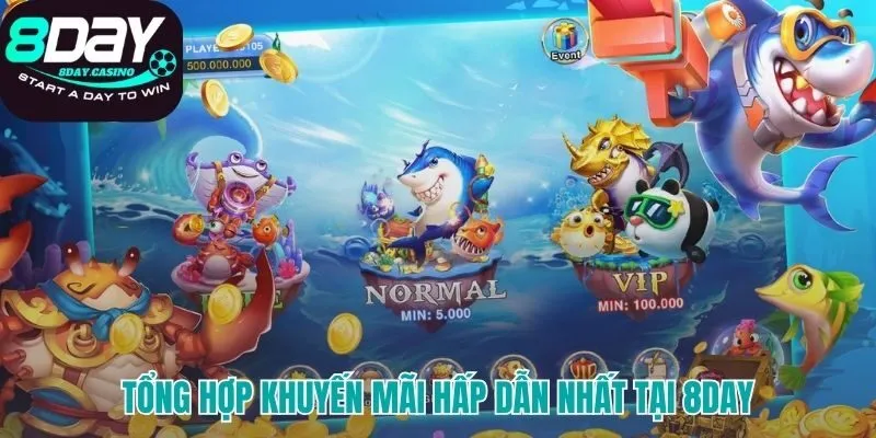 Ưu đãi 8DAY thưởng chào mừng và hoàn trả mỗi ngày